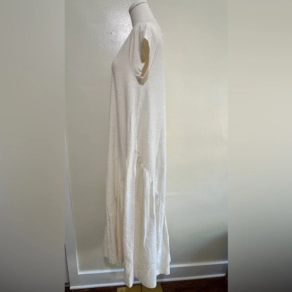 Free People Cream Short-Sleeve Casual Maxi Dress